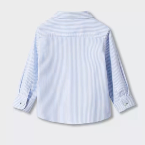MANGO Regular-fit Oxford Striped Shirt - Color Blue/White - Size 12-18 M - Picture 6 of 8